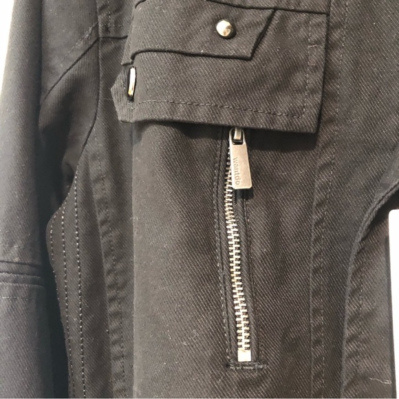 NWT Mens Wantdo black cotton zip up jacket cargo style multi pocket trucker M - Picture 2 of 12